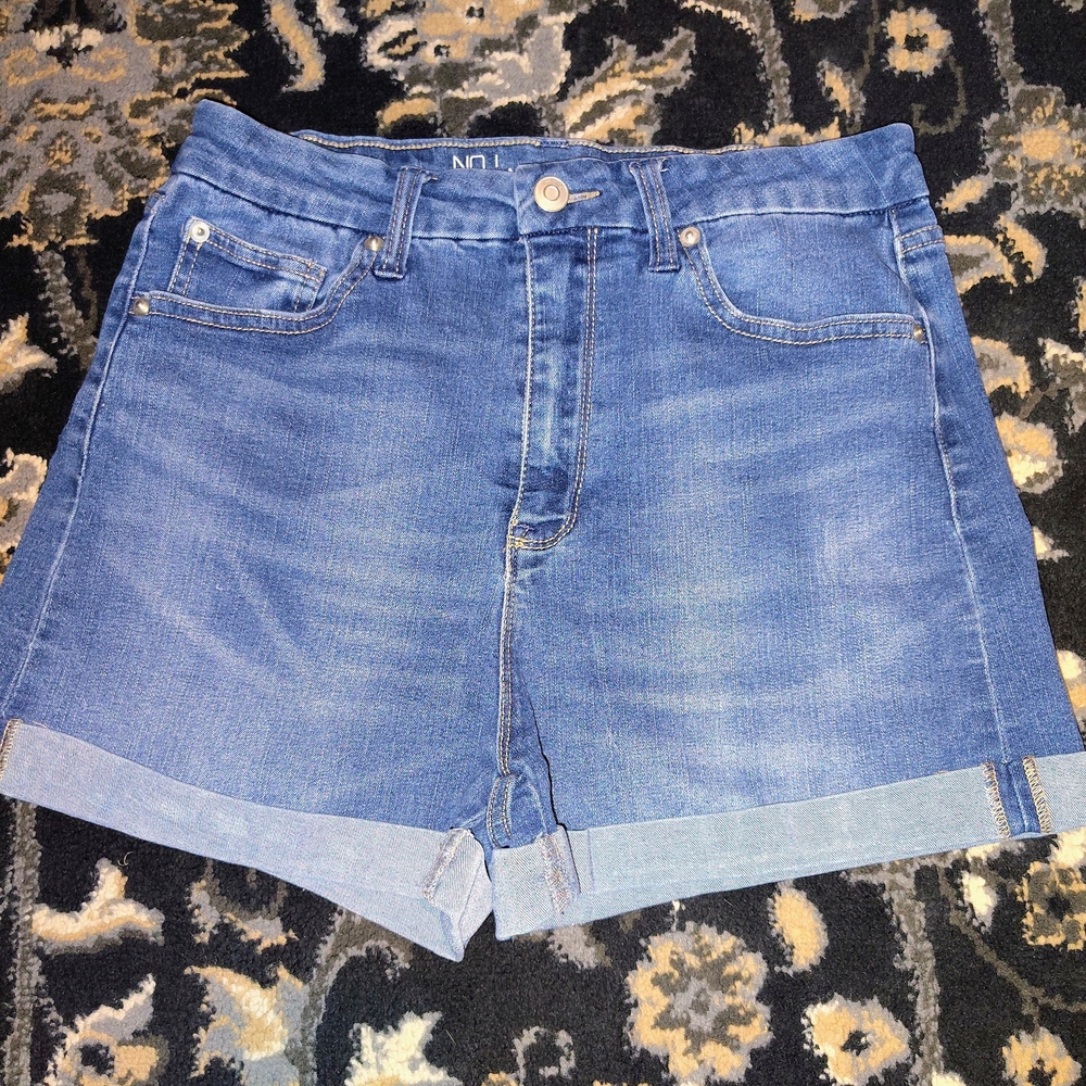 No Boundaries Blue Jean Shorts Distressed High-Waisted